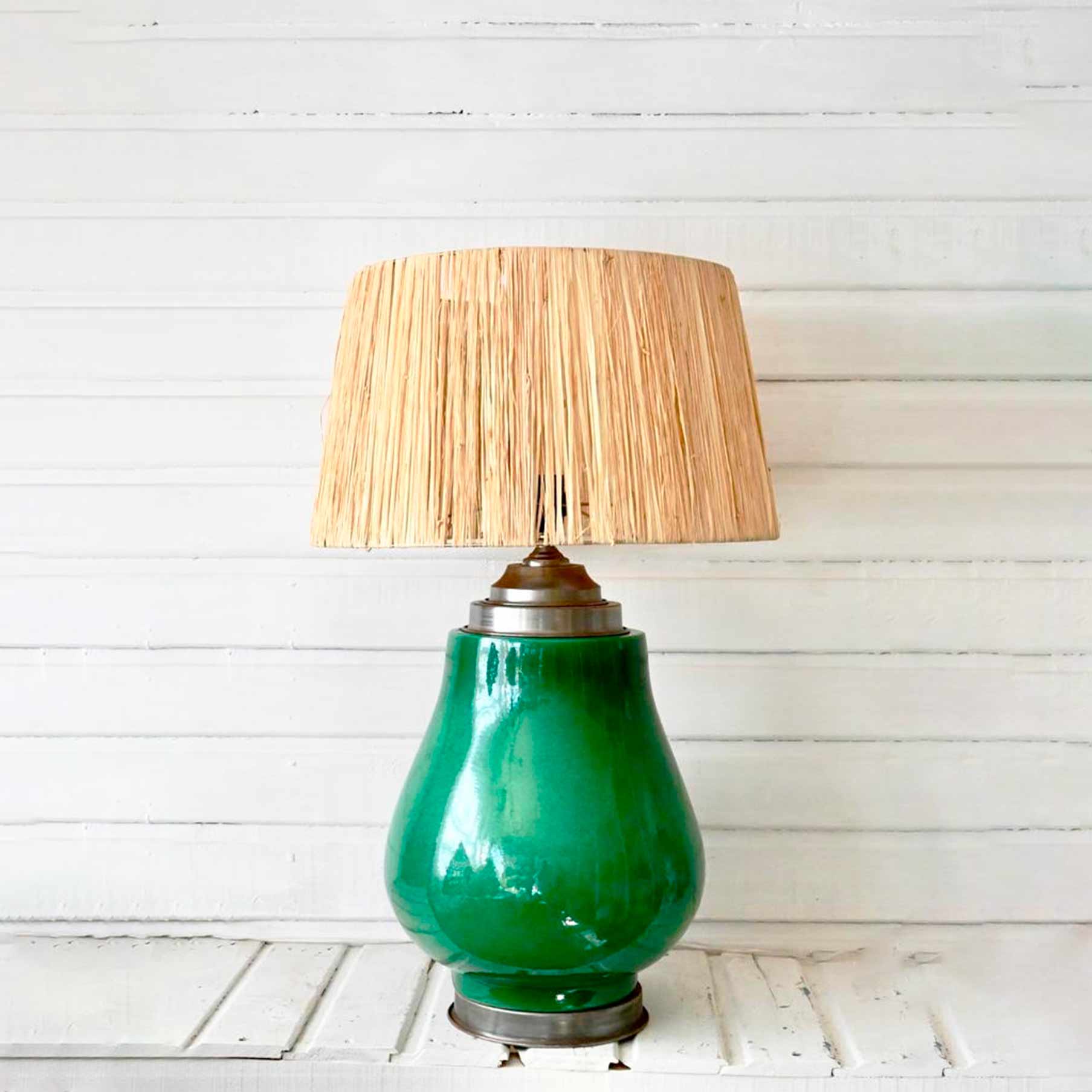 Lámpara de cerámica verde
