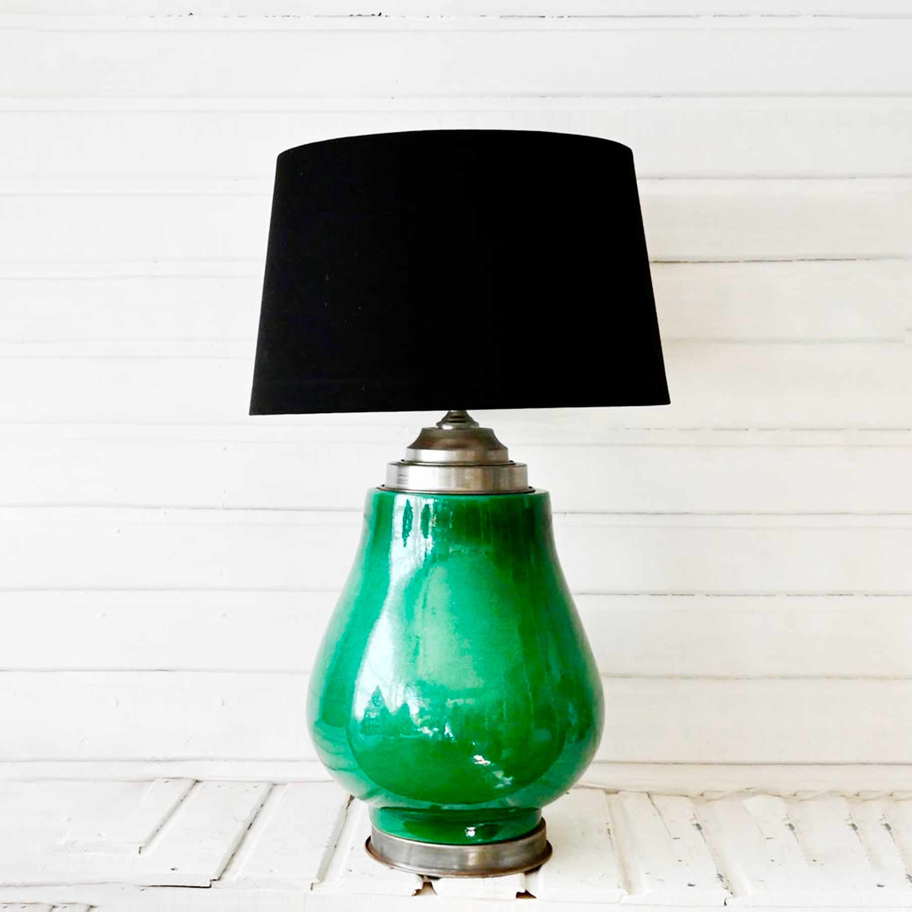 Lámpara de cerámica verde